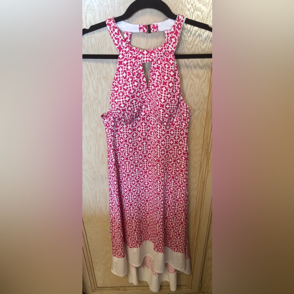 Laundry By Shelli‎ Segal Dress Womens Small? Pink White Halter Neck High-Low